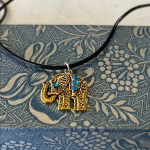 Gold Elephant Pendant Necklace